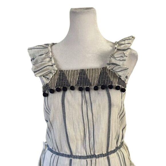 Saylor Striped Pom Pom Gretchen Midi Dress Size Small - Picture 10 of 14